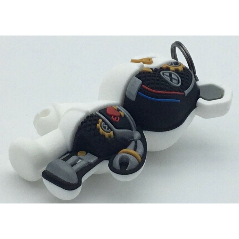 Cartoon Divided Body Fashion Punk Bear Keyring Bag Pendant NWOT Black & White - Picture 4 of 4